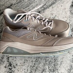 New Balance Women's Orthopedic Light Taupe Leather Sneakers